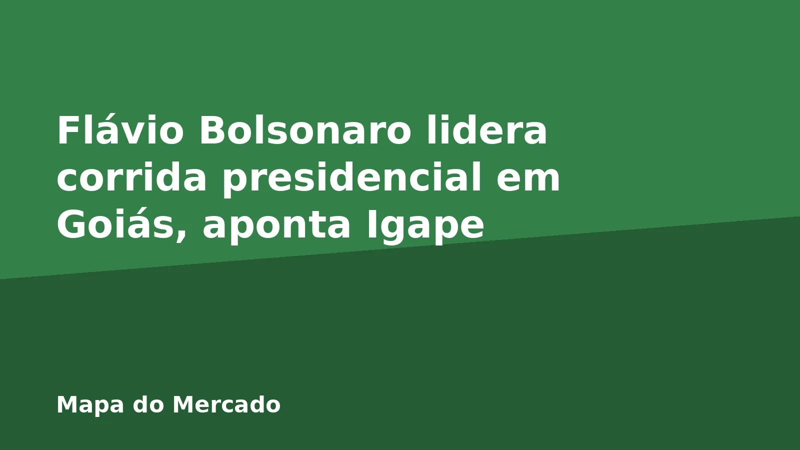 Flávio Bolsonaro lidera corrida presidencial em Goiás, aponta Igape
