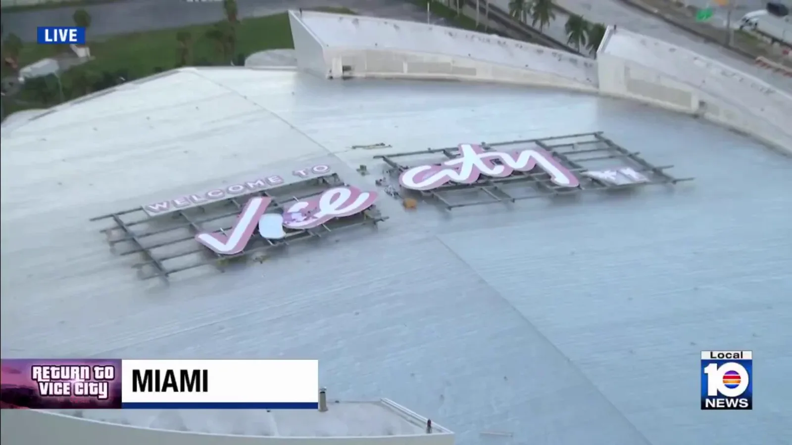 Rockstar instala letreiro de GTA 6 no Kaseya Center, em Miami