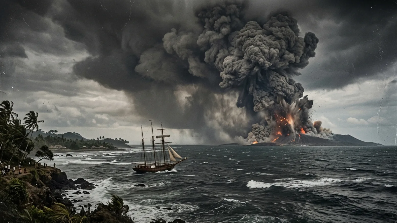 Krakatoa lançou tsunamis, ondas de pressão e alterou o céu em 1883