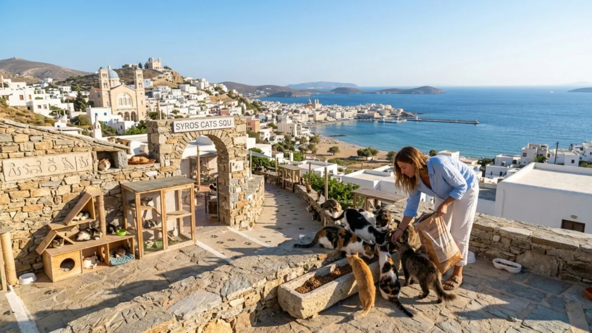 Programa em Syros oferece hospedagem a voluntários que cuidem de gatos resgatados
