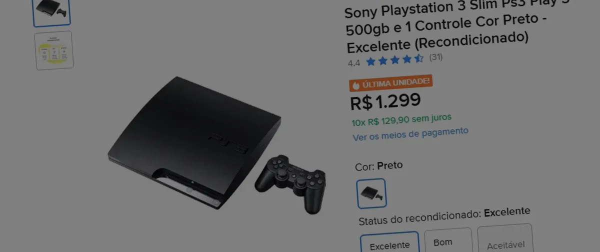 PS3 recondicionado por R$ 1.299 reacende debate sobre usados no Brasil