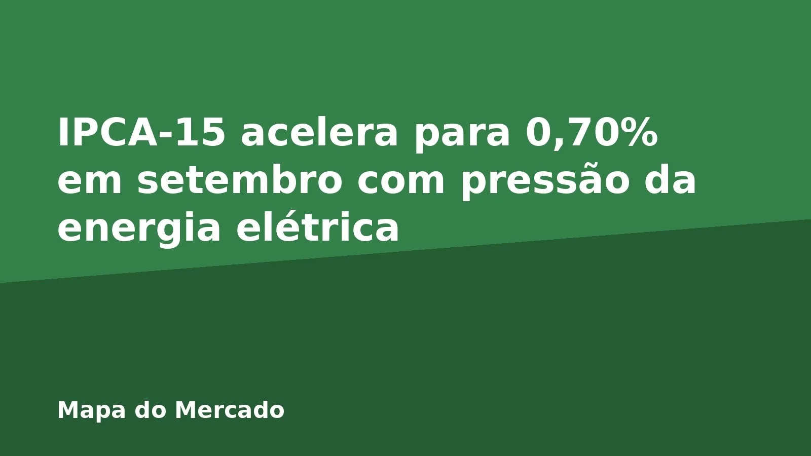 IPCA-15 acelera para 0,70% em setembro com pressão da energia elétrica