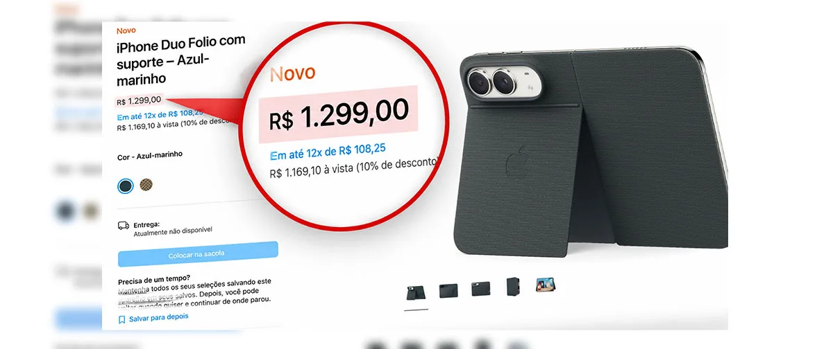Acessório do iPhone Duo chega a R$ 1.299 e inclui suporte integrado