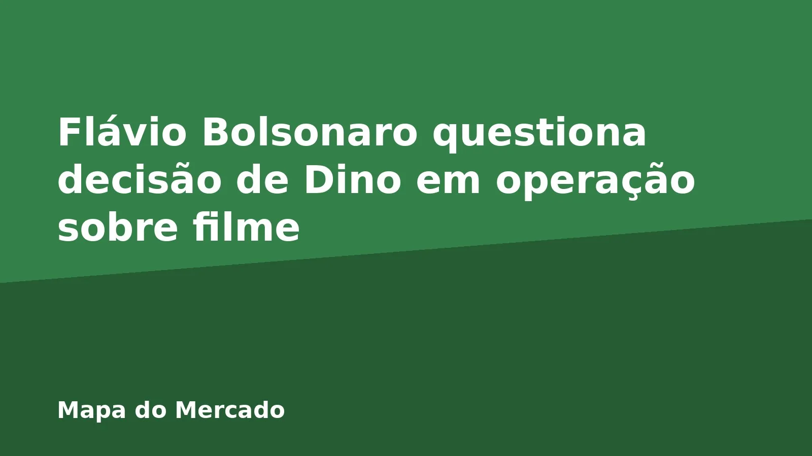 Flávio Bolsonaro questiona decisão de Dino em operação sobre filme