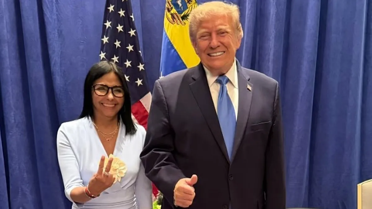 Trump e Delcy Rodríguez discutem energia e segurança em Nova York