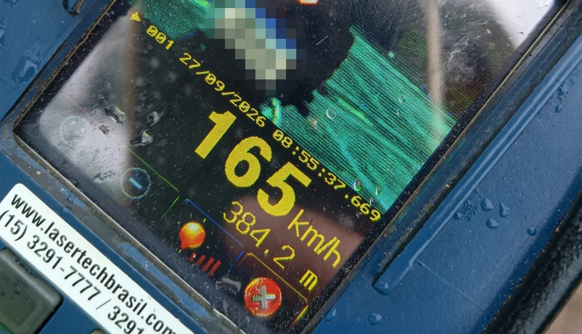 Motocicleta é registrada a 165 km/h em trecho da RSC-453