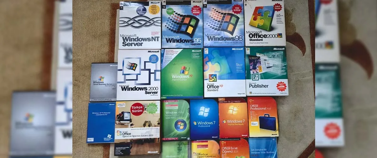 Colecionador turco reúne caixas antigas de Windows e Office