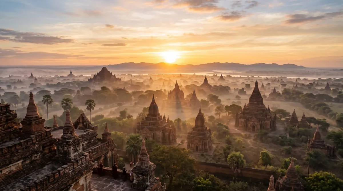 Bagan preserva arte budista e cenas da vida cotidiana em uma planície do Mianmar