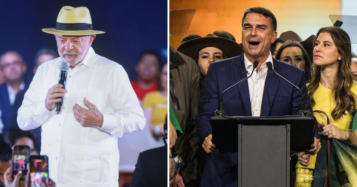 Flávio Bolsonaro aparece à frente de Lula em simulação de segundo turno