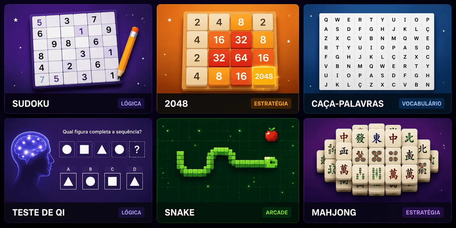 Cinco jogos mostram diferentes formas de raciocinar