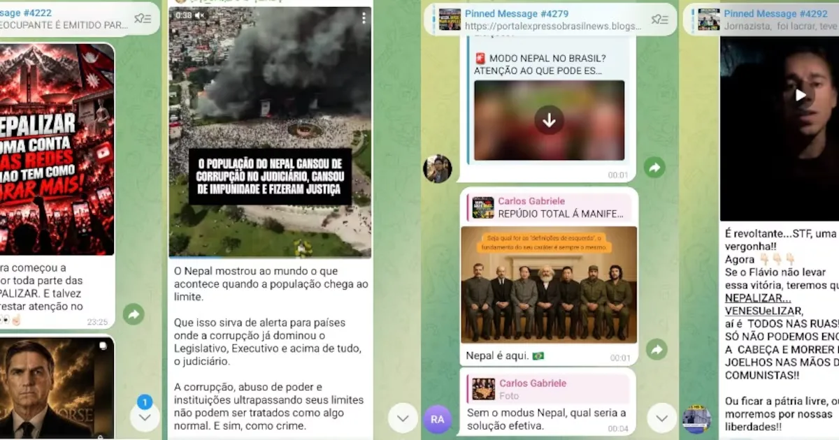Chats extremistas ampliam apelos à violência contra instituições durante crise no STF