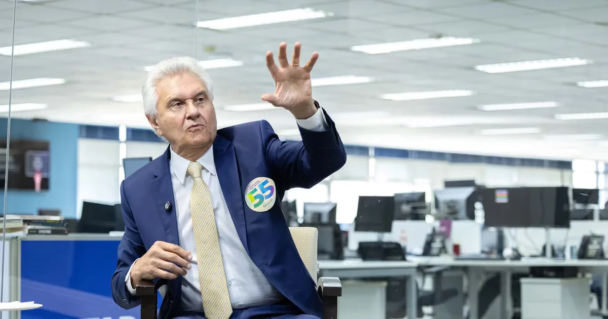 Caiado pede voto por histórico pessoal e critica cenário entre Lula e Flávio