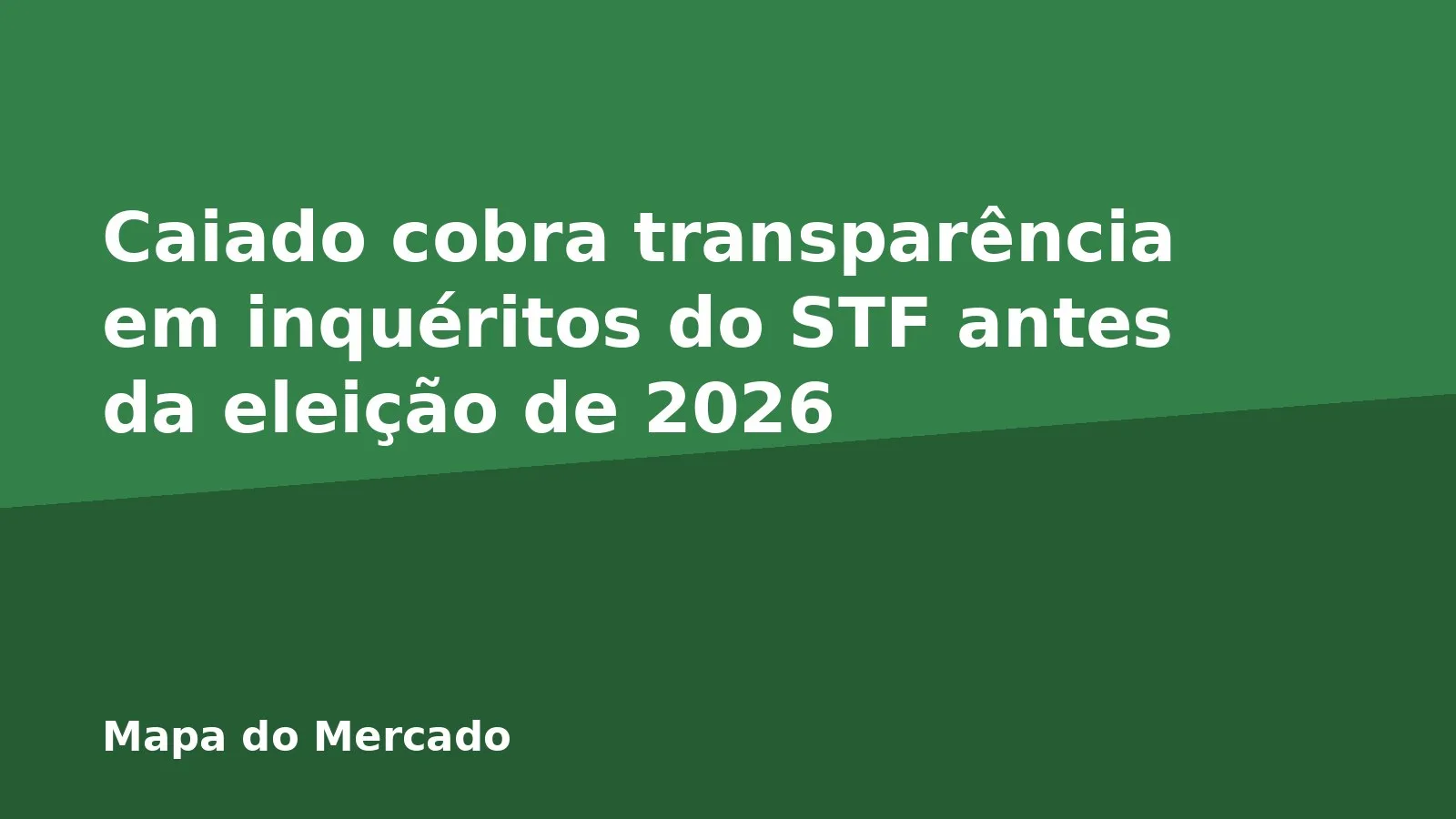 Caiado cobra transparência em inquéritos do STF antes da eleição de 2026