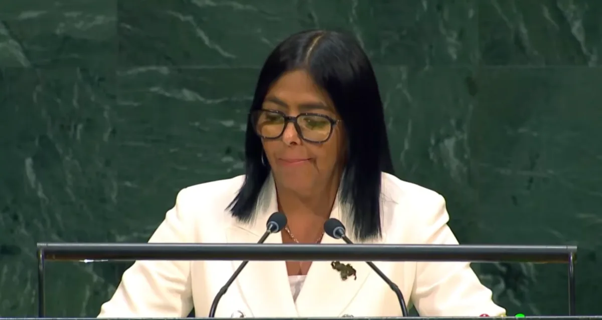 Delcy Rodríguez promete eleições na Venezuela durante discurso na ONU