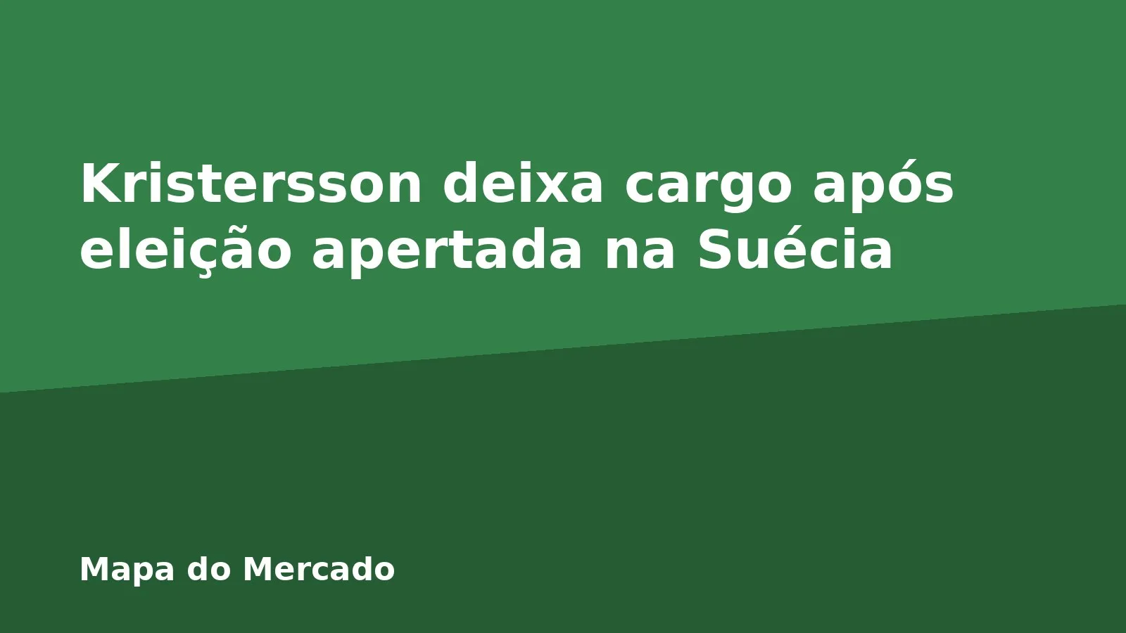 Kristersson deixa cargo após eleição apertada na Suécia