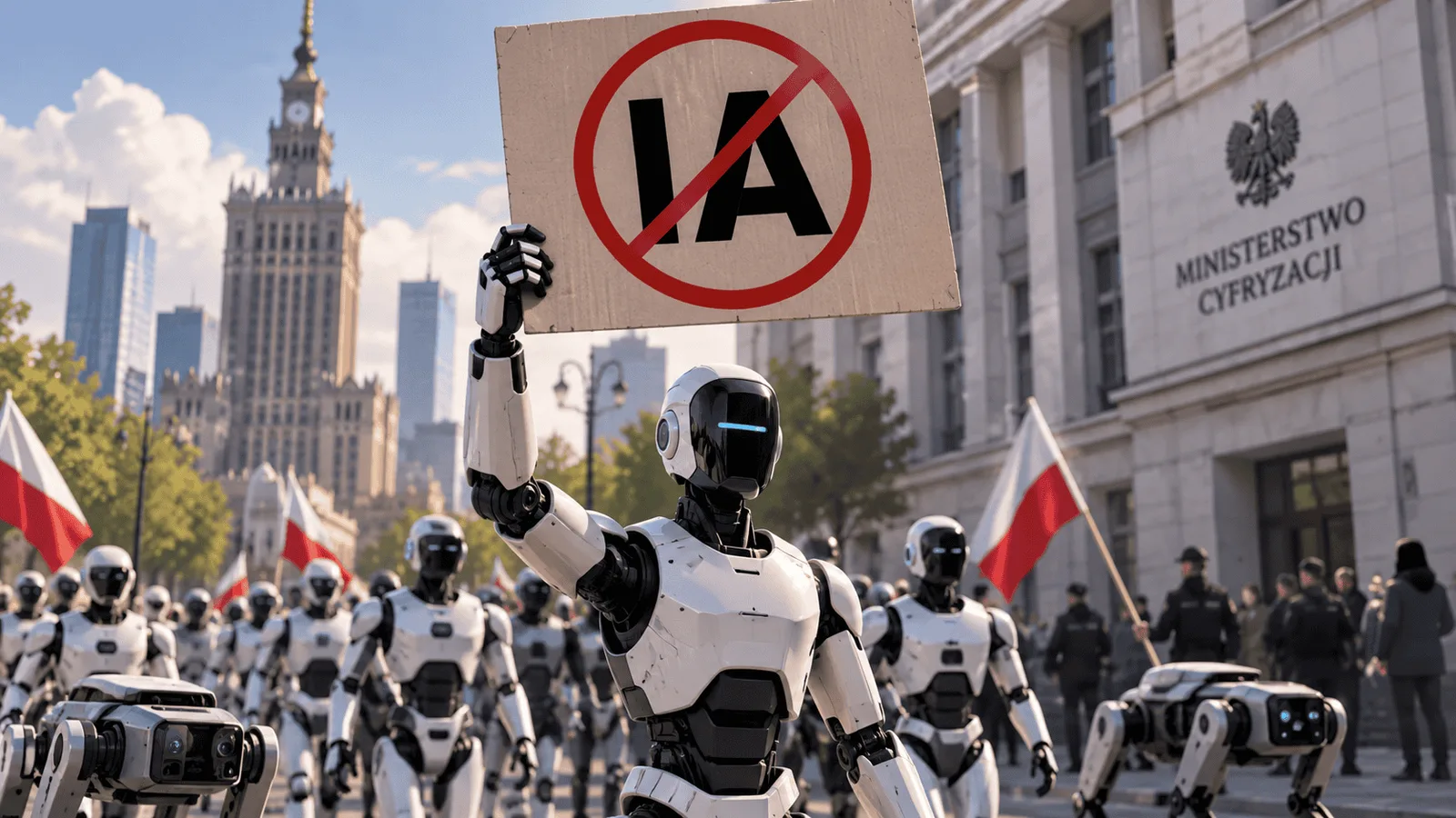 Manifestação em Varsóvia cobra proteção ao trabalho diante da inteligência artificial